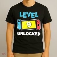 Level 9 unlocked Gamer 9th Birthday Gift Video Game lovers T-Shirt thumb 3