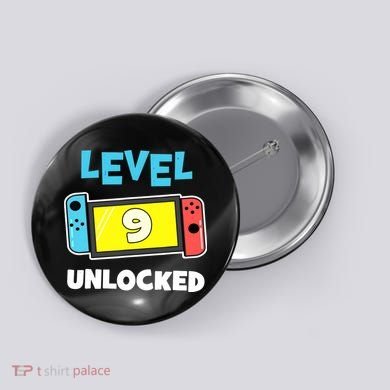 Level 9 unlocked Gamer 9th Birthday Gift Video Game lovers Button