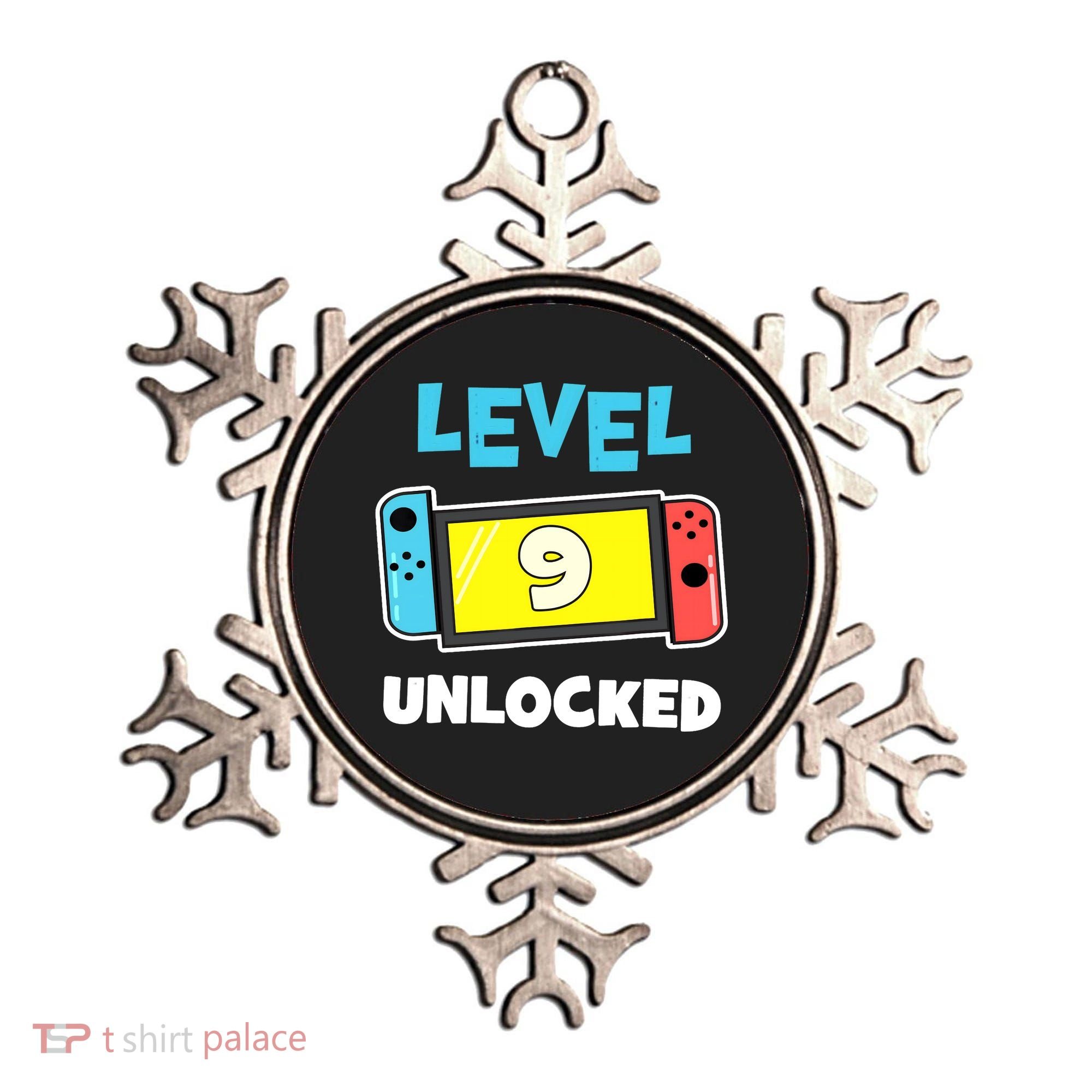 Level 9 unlocked Gamer 9th Birthday Gift Video Game lovers Ornament
