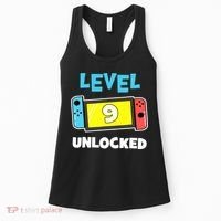 Level 9 unlocked Gamer 9th Birthday Gift Video Game lovers Women's Tank Top thumb 0