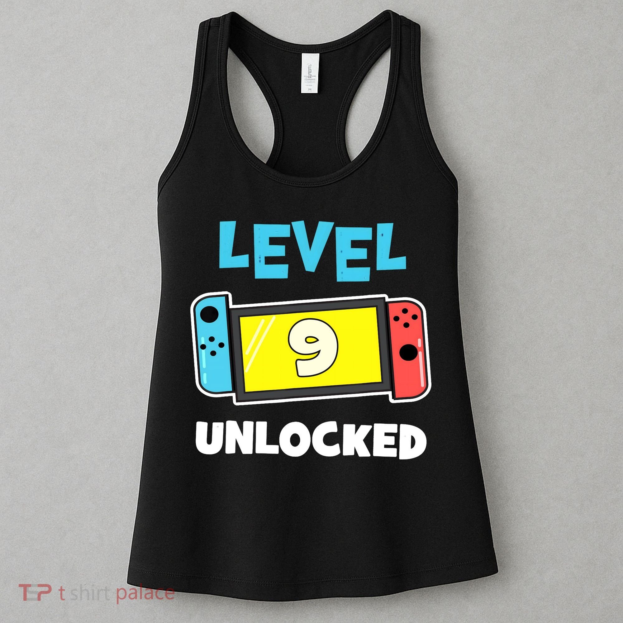 Level 9 unlocked Gamer 9th Birthday Gift Video Game lovers Women's Tank Top