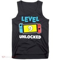 Level 9 unlocked Gamer 9th Birthday Gift Video Game lovers Tank Top thumb 0