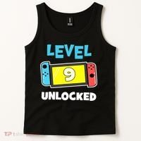 Level 9 unlocked Gamer 9th Birthday Gift Video Game lovers Tank Top thumb 2