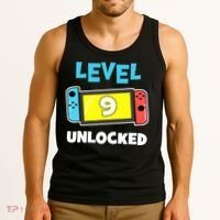 Level 9 unlocked Gamer 9th Birthday Gift Video Game lovers Tank Top thumb 3