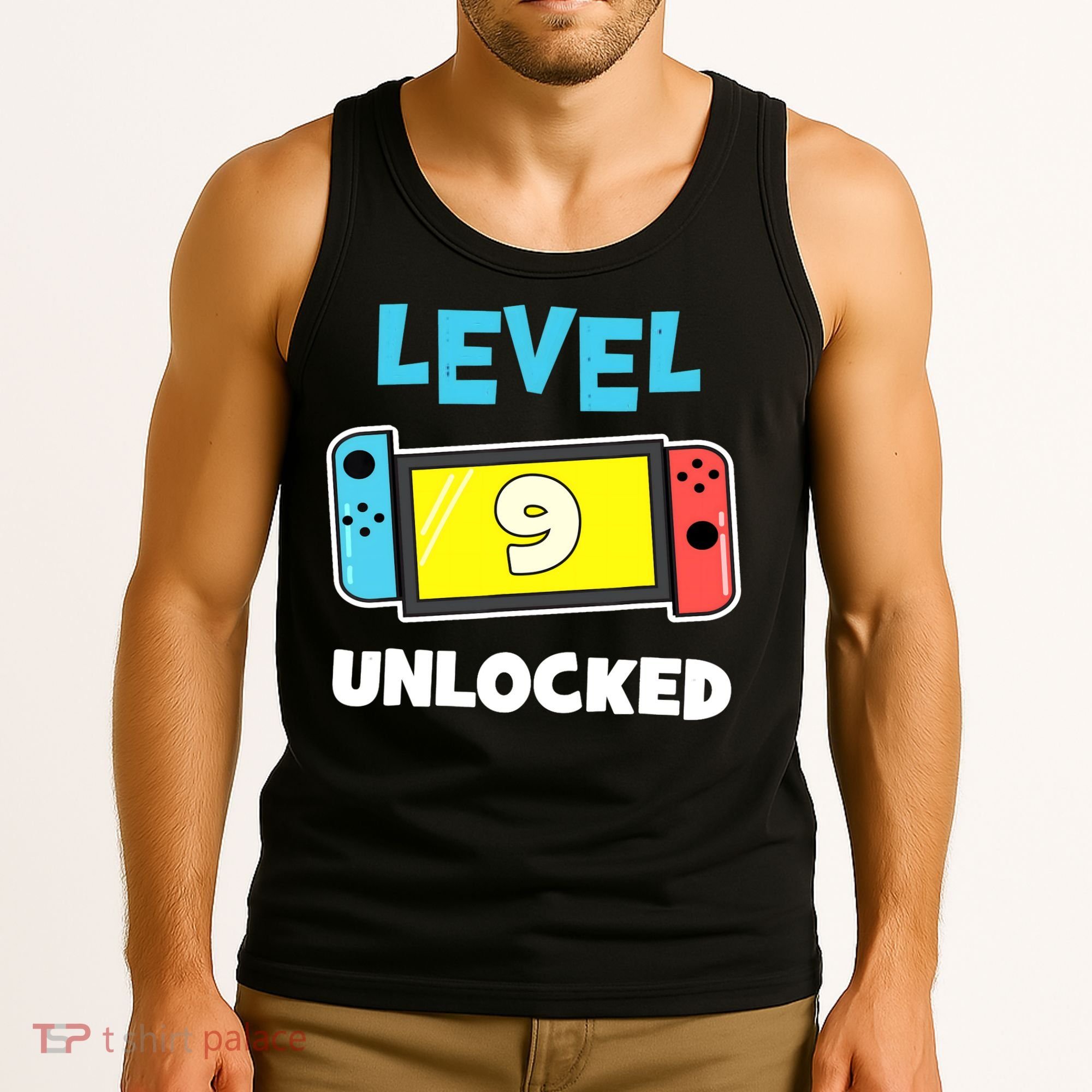 Level 9 unlocked Gamer 9th Birthday Gift Video Game lovers Tank Top