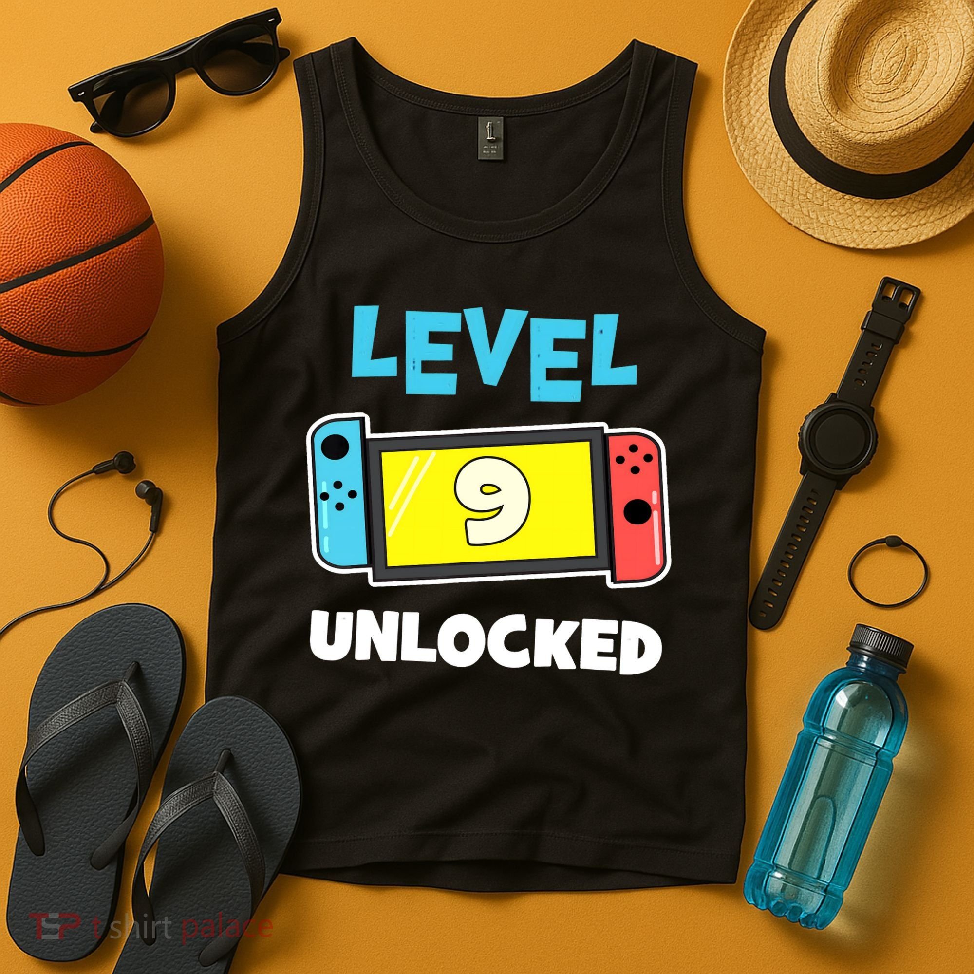 Level 9 unlocked Gamer 9th Birthday Gift Video Game lovers Tank Top