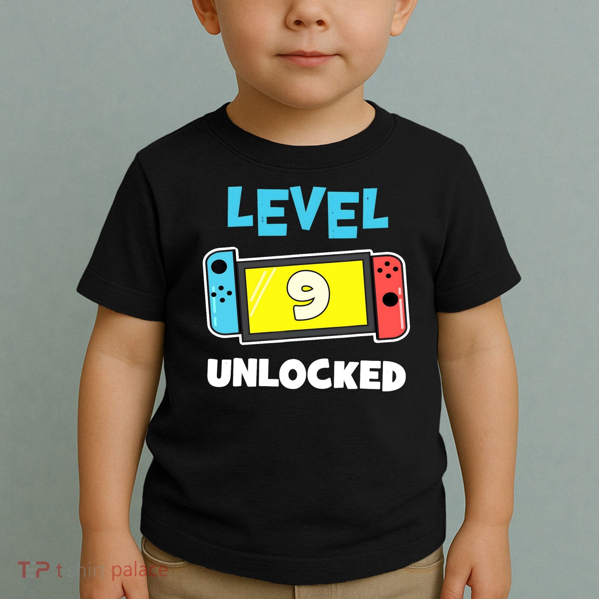 Level 9 unlocked Gamer 9th Birthday Gift Video Game lovers Toddler T-Shirt