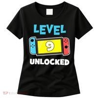 Level 9 unlocked Gamer 9th Birthday Gift Video Game lovers Women's T-Shirt thumb 0