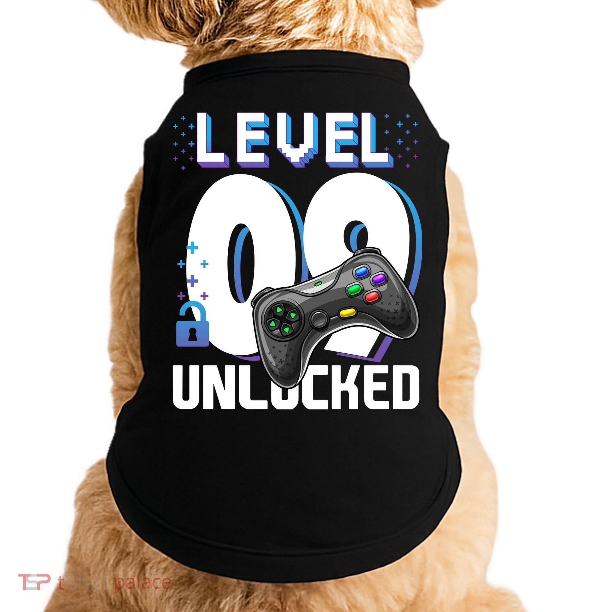 Level 9 Unlocked Funny Video Gamer 9th Birthday Gift For Gamers Doggie Tank