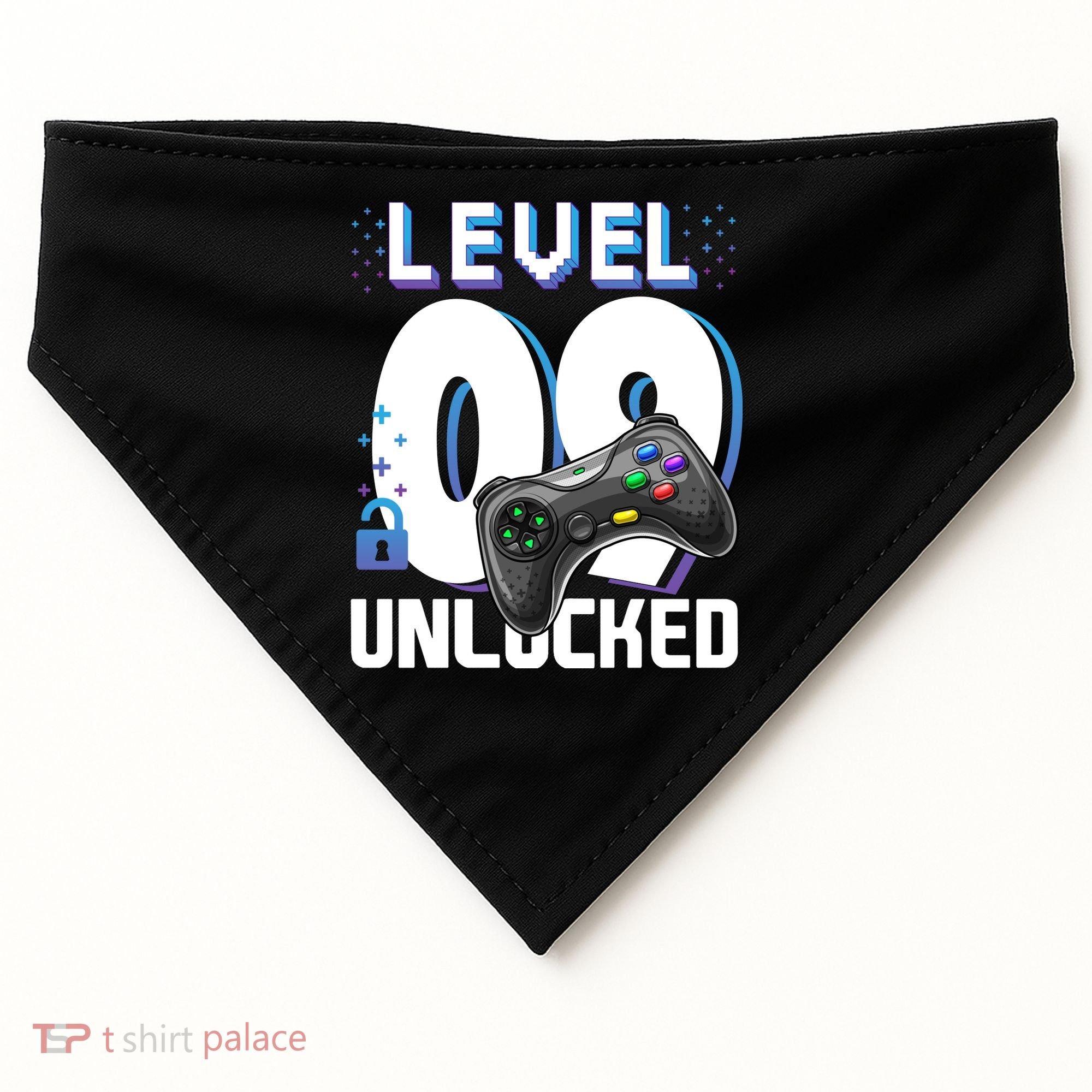 Level 9 Unlocked Funny Video Gamer 9th Birthday Gift For Gamers USA-Made Doggie Bandana