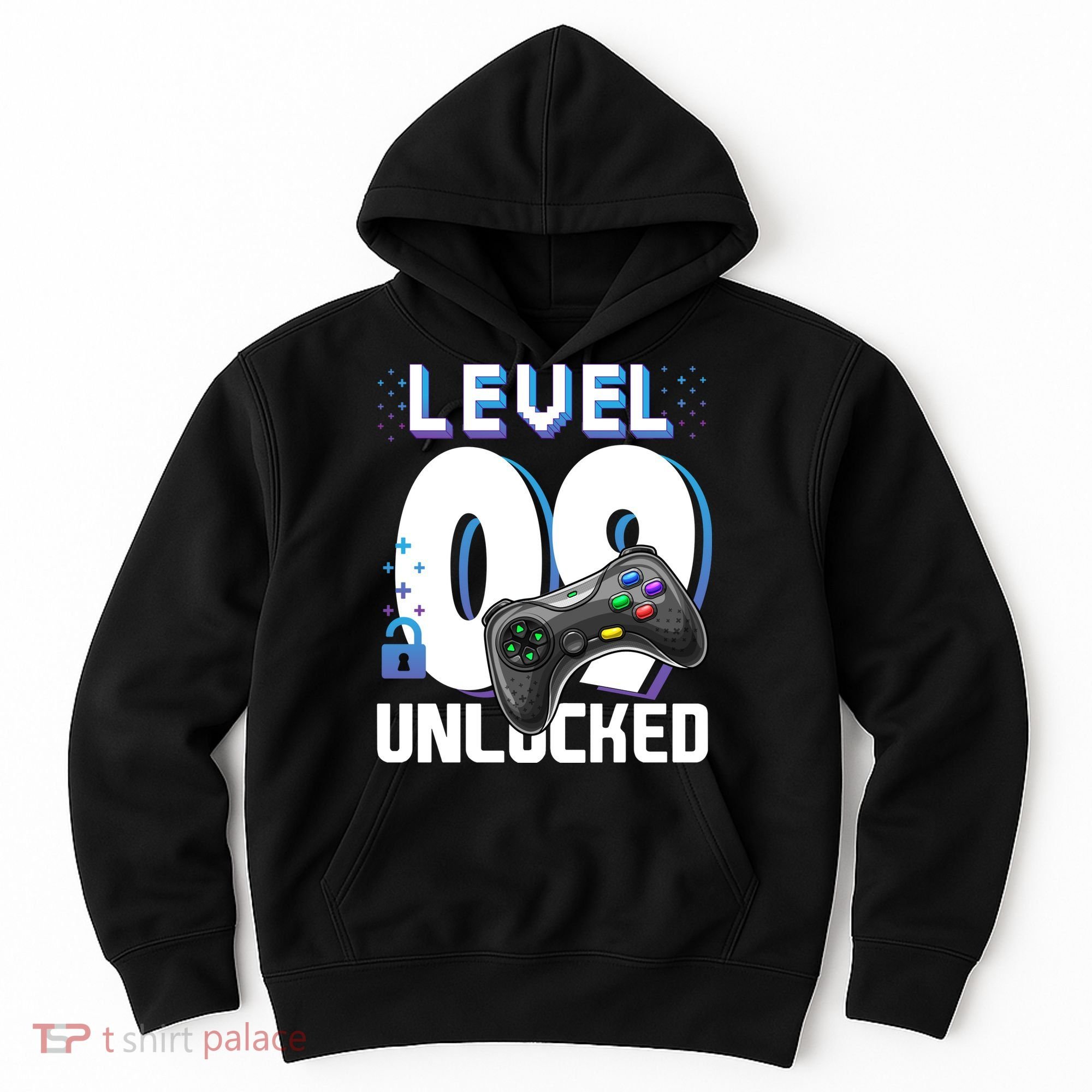 Level 9 Unlocked Funny Video Gamer 9th Birthday Gift For Gamers Hoodie