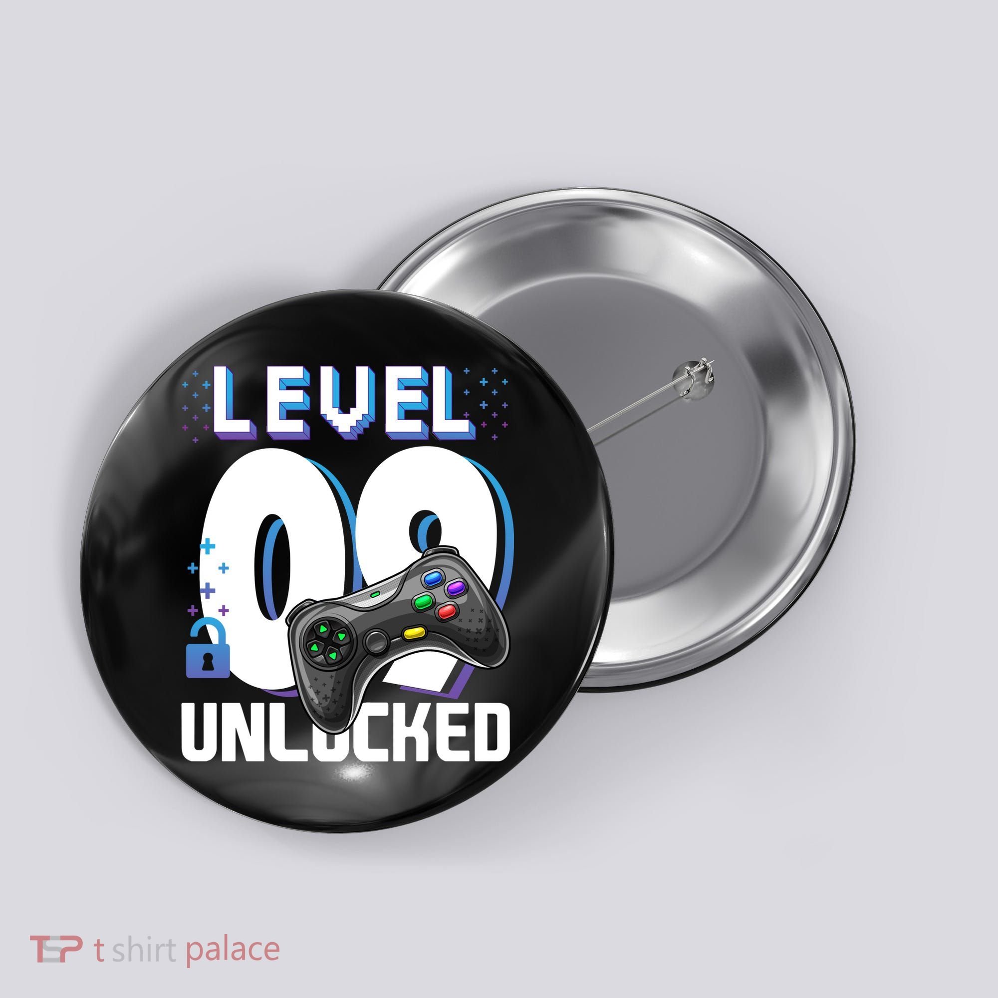 Level 9 Unlocked Funny Video Gamer 9th Birthday Gift For Gamers Button