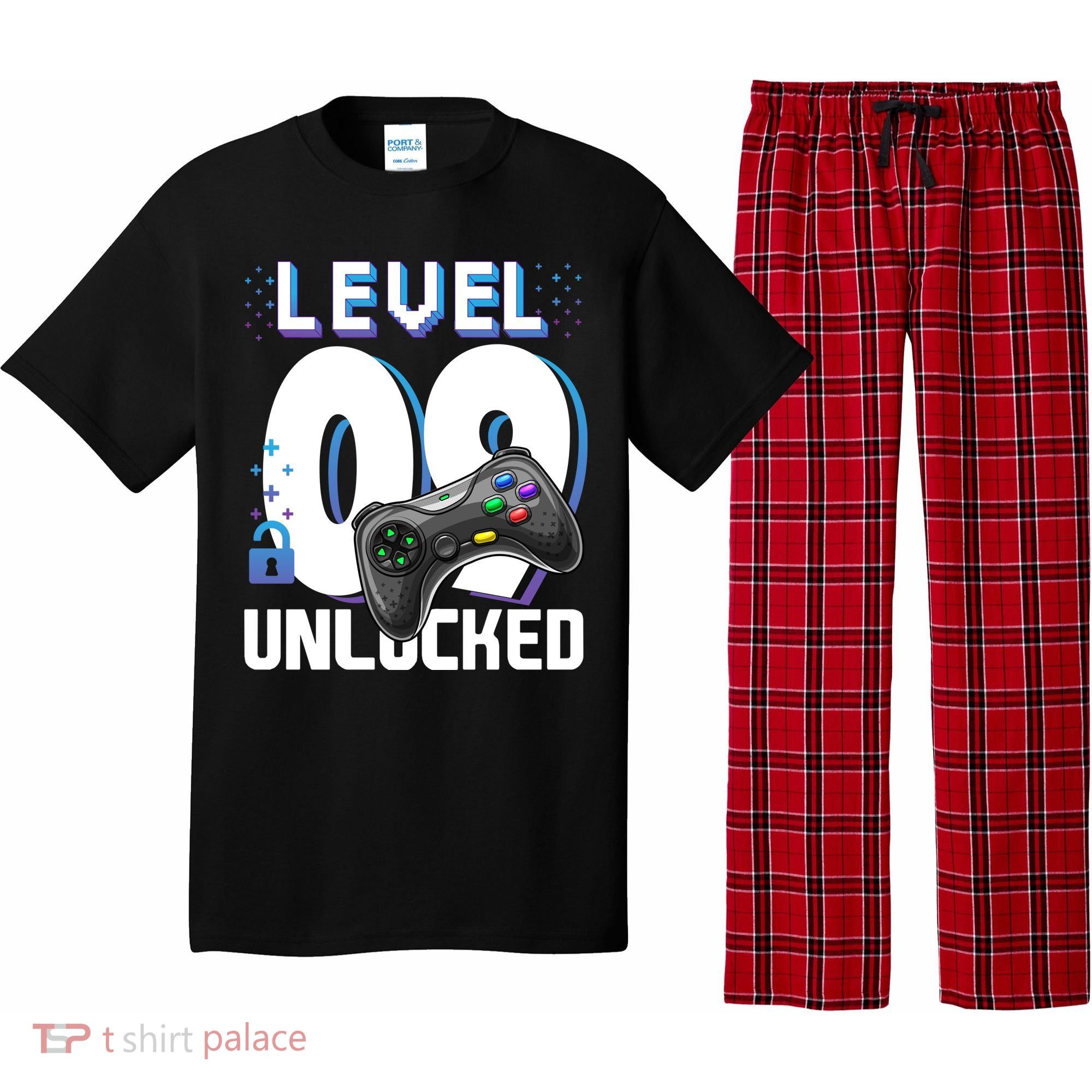 Level 9 Unlocked Funny Video Gamer 9th Birthday Gift For Gamers Pajama Set