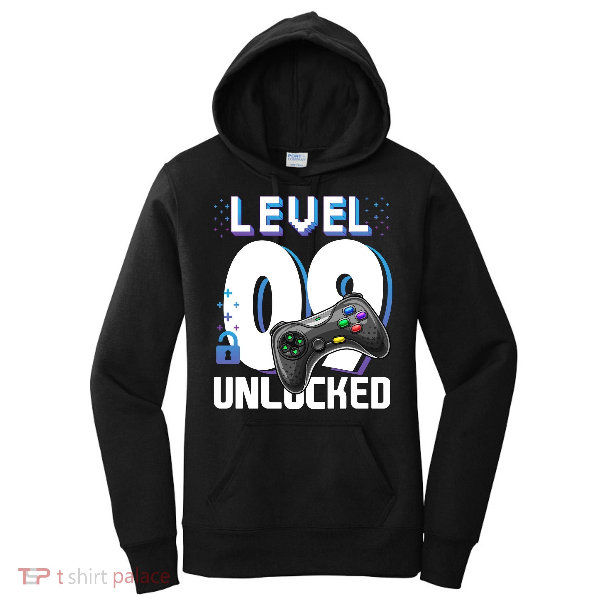 Level 9 Unlocked Funny Video Gamer 9th Birthday Gift For Gamers Women's Hoodie