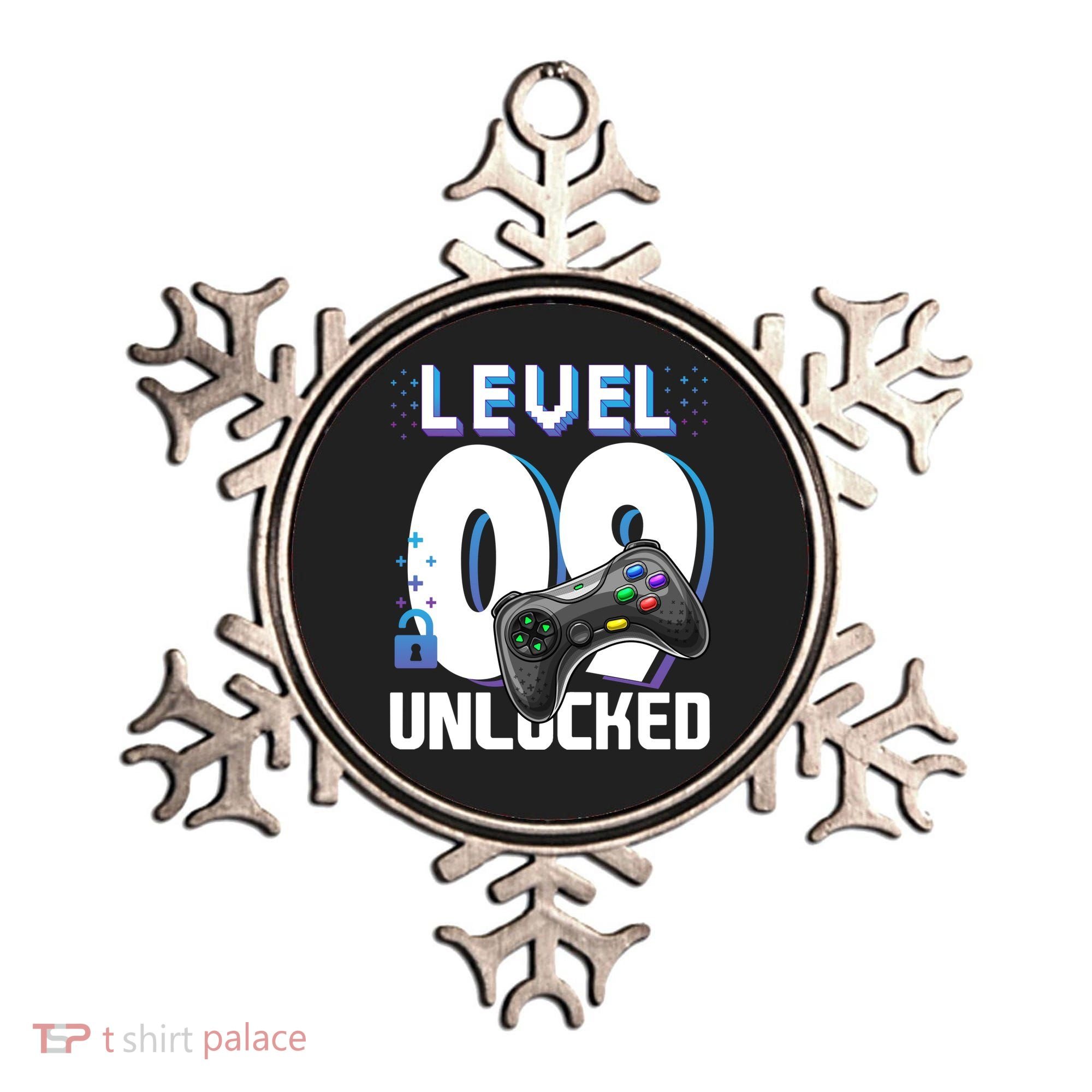 Level 9 Unlocked Funny Video Gamer 9th Birthday Gift For Gamers Ornament
