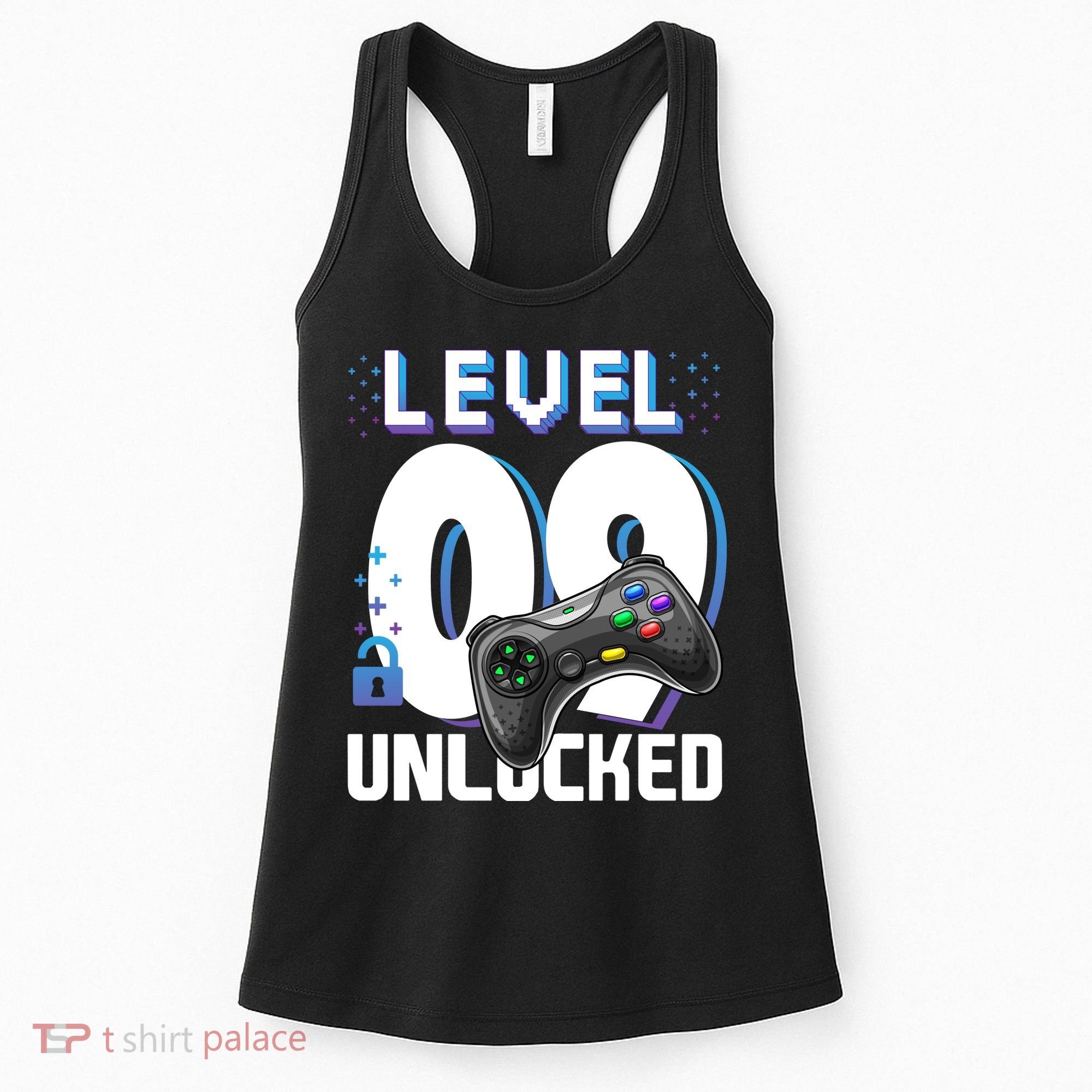 Level 9 Unlocked Funny Video Gamer 9th Birthday Gift For Gamers Women's Tank Top
