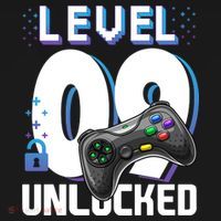 Level 9 Unlocked Funny Video Gamer 9th Birthday Gift For Gamers Baby Bodysuit thumb 2