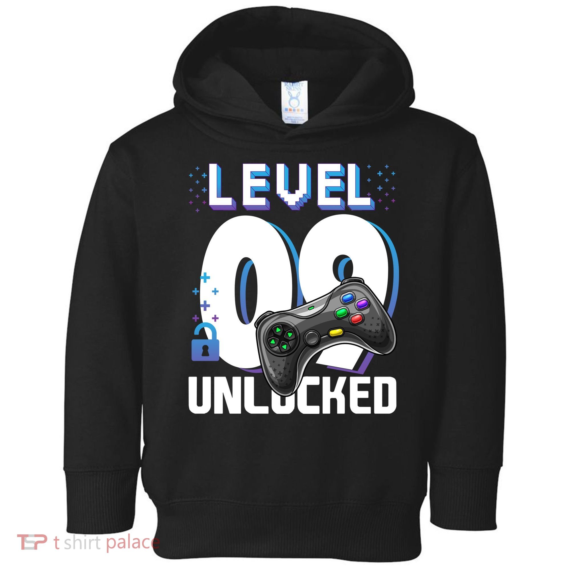 Level 9 Unlocked Funny Video Gamer 9th Birthday Gift For Gamers Toddler Hoodie
