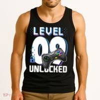 Level 9 Unlocked Funny Video Gamer 9th Birthday Gift For Gamers Tank Top thumb 3