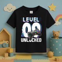 Level 9 Unlocked Funny Video Gamer 9th Birthday Gift For Gamers Toddler T-Shirt thumb 3