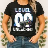 Level 9 Unlocked Funny Video Gamer 9th Birthday Gift For Gamers Women's T-Shirt thumb 2
