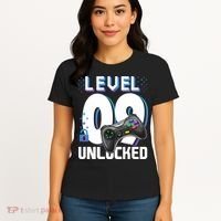Level 9 Unlocked Funny Video Gamer 9th Birthday Gift For Gamers Women's T-Shirt thumb 4