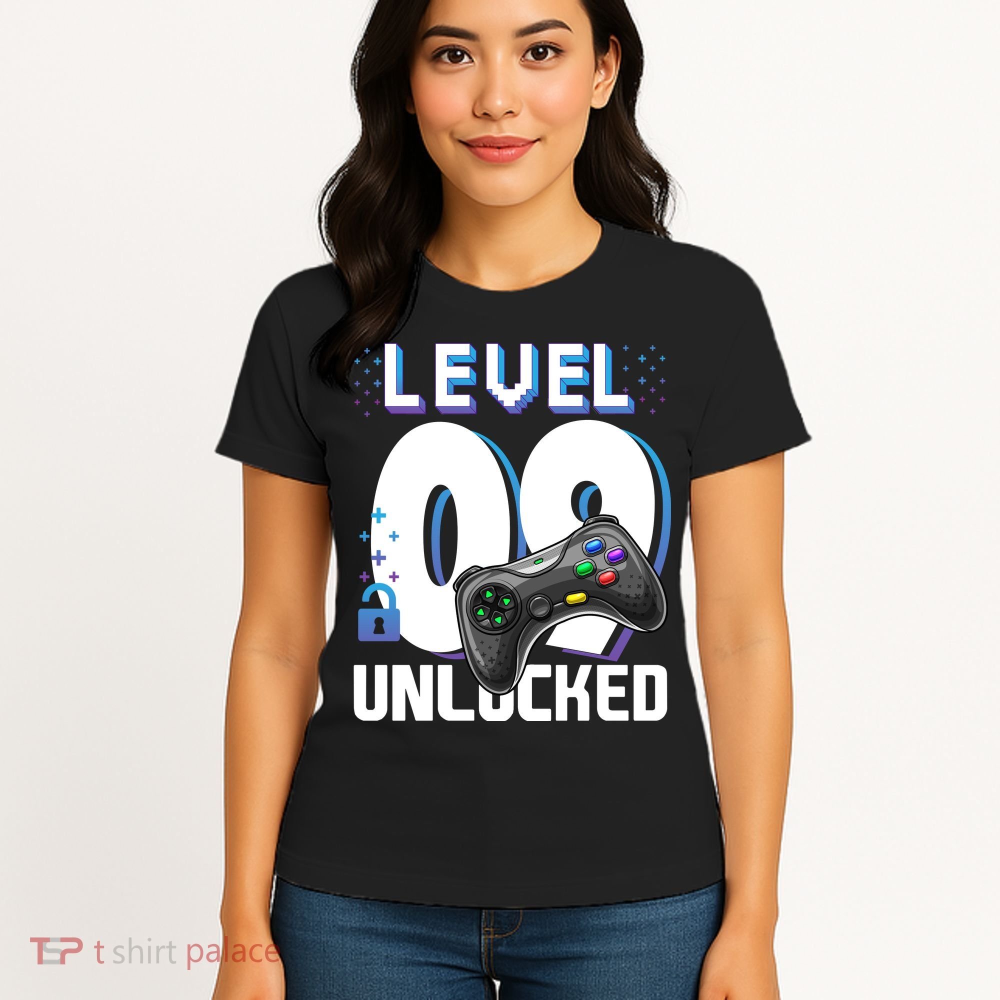 Level 9 Unlocked Funny Video Gamer 9th Birthday Gift For Gamers Women's T-Shirt