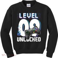 Level 9 Unlocked Funny Video Gamer 9th Birthday Gift For Gamers Kids Sweatshirt thumb 0