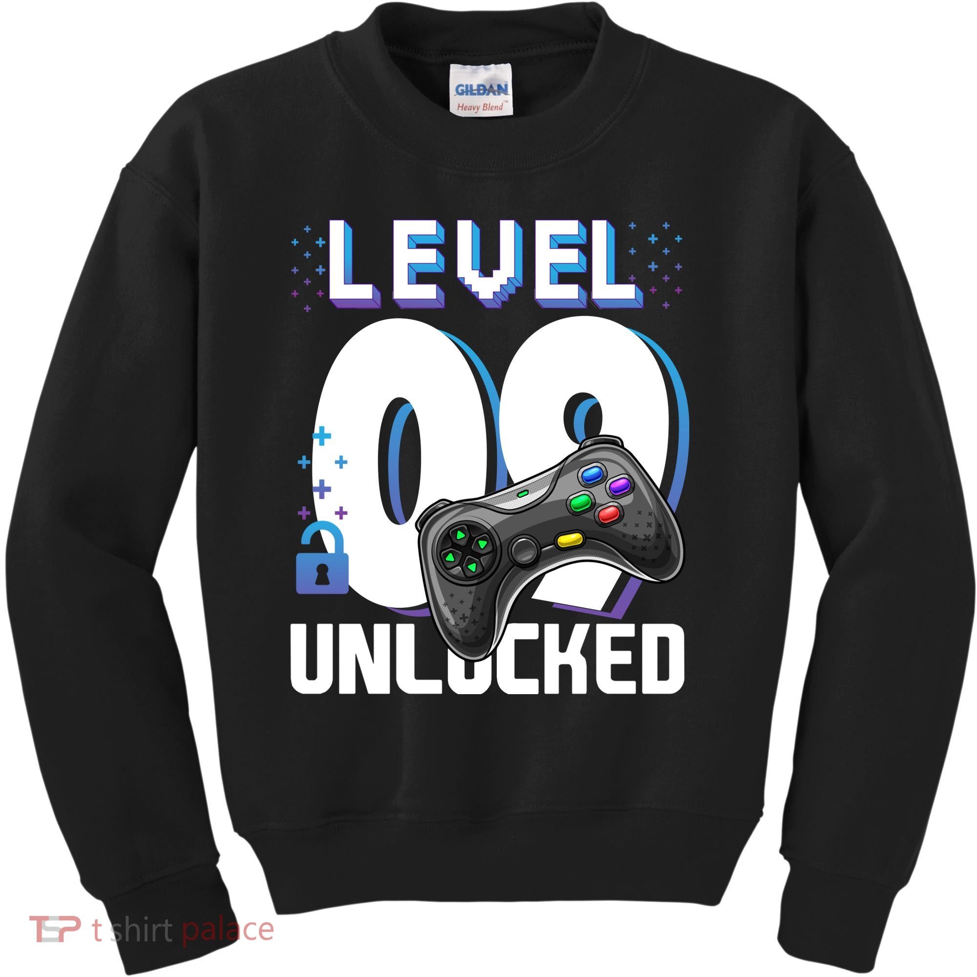 Level 9 Unlocked Funny Video Gamer 9th Birthday Gift For Gamers Kids Sweatshirt