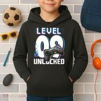 Level 9 Unlocked Funny Video Gamer 9th Birthday Gift For Gamers Kids Hoodie thumb 2
