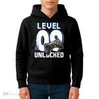Level 9 Unlocked Funny Video Gamer 9th Birthday Gift For Gamers Kids Hoodie thumb 4