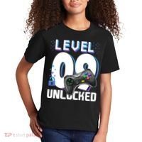 Level 9 Unlocked Funny Video Gamer 9th Birthday Gift For Gamers Kids T-Shirt thumb 2