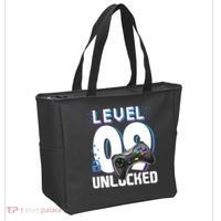 Level 9 Unlocked Funny Video Gamer 9th Birthday Gift For Gamers Tote Bag thumb 2