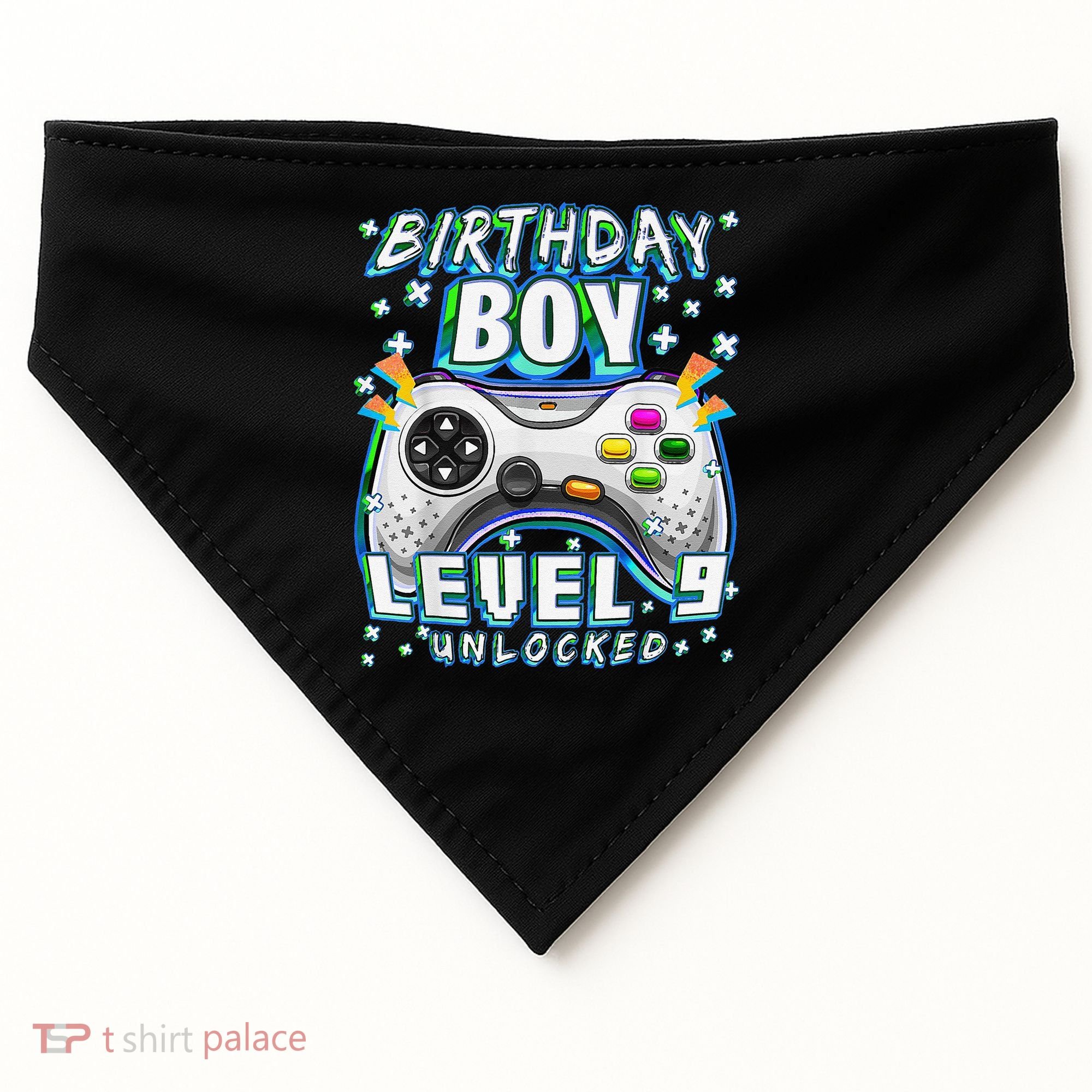 Level 9 Unlocked Video Game 9th Birthday Gamer USA-Made Doggie Bandana