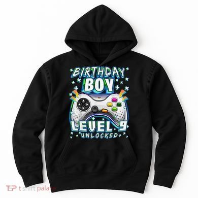 Level 9 Unlocked Video Game 9th Birthday Gamer Hoodie