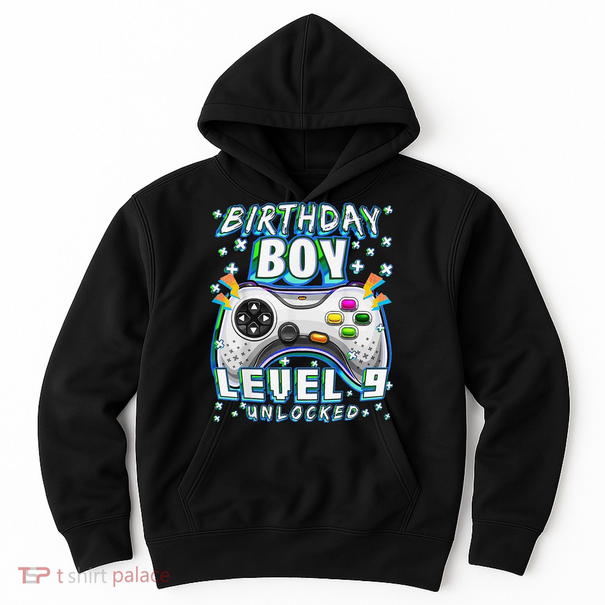 Level 9 Unlocked Video Game 9th Birthday Gamer Hoodie