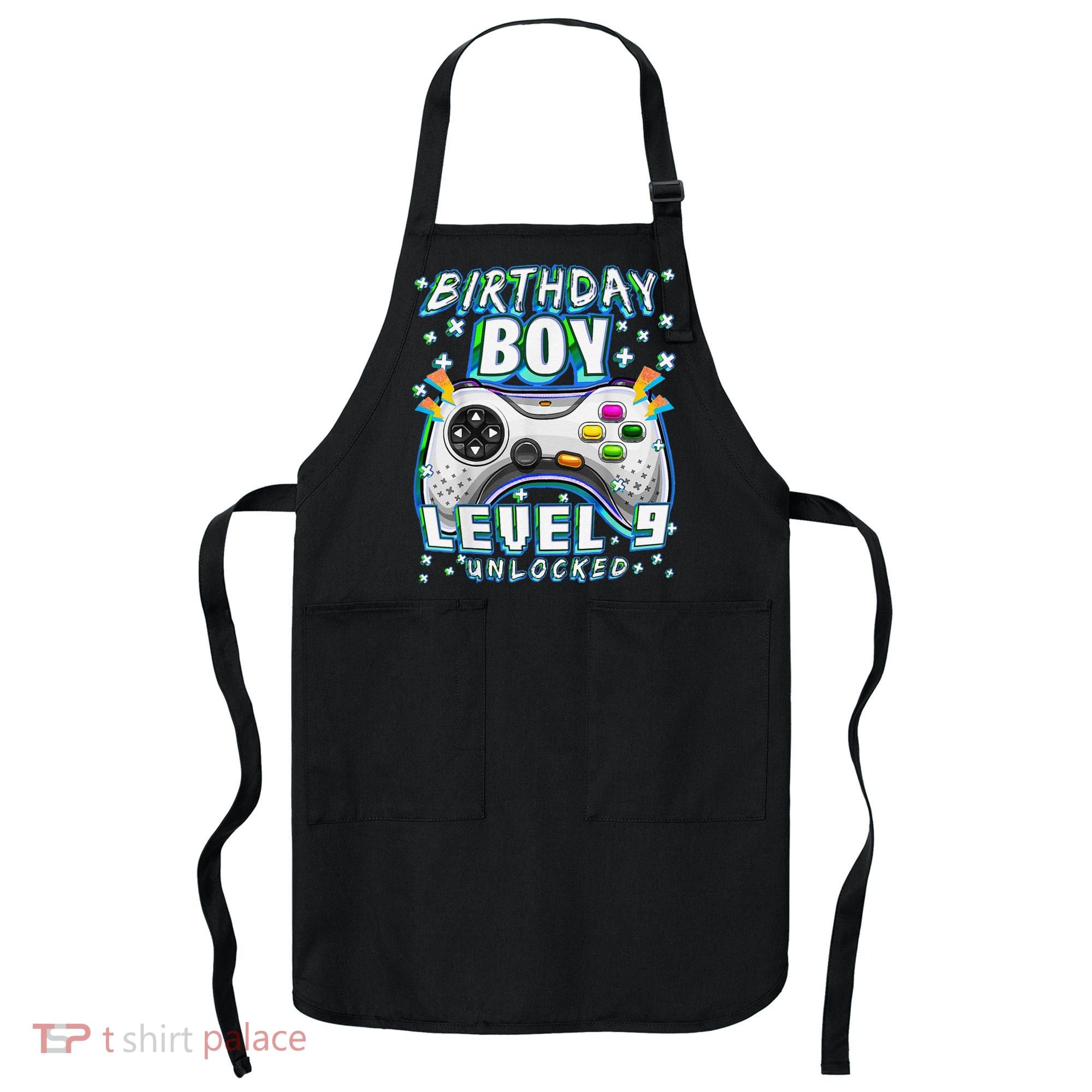 Level 9 Unlocked Video Game 9th Birthday Gamer Apron
