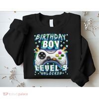 Level 9 Unlocked Video Game 9th Birthday Gamer Sweatshirt thumb 2