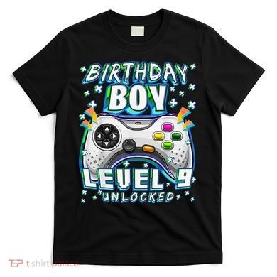 Level 9 Unlocked Video Game 9th Birthday Gamer T-Shirt