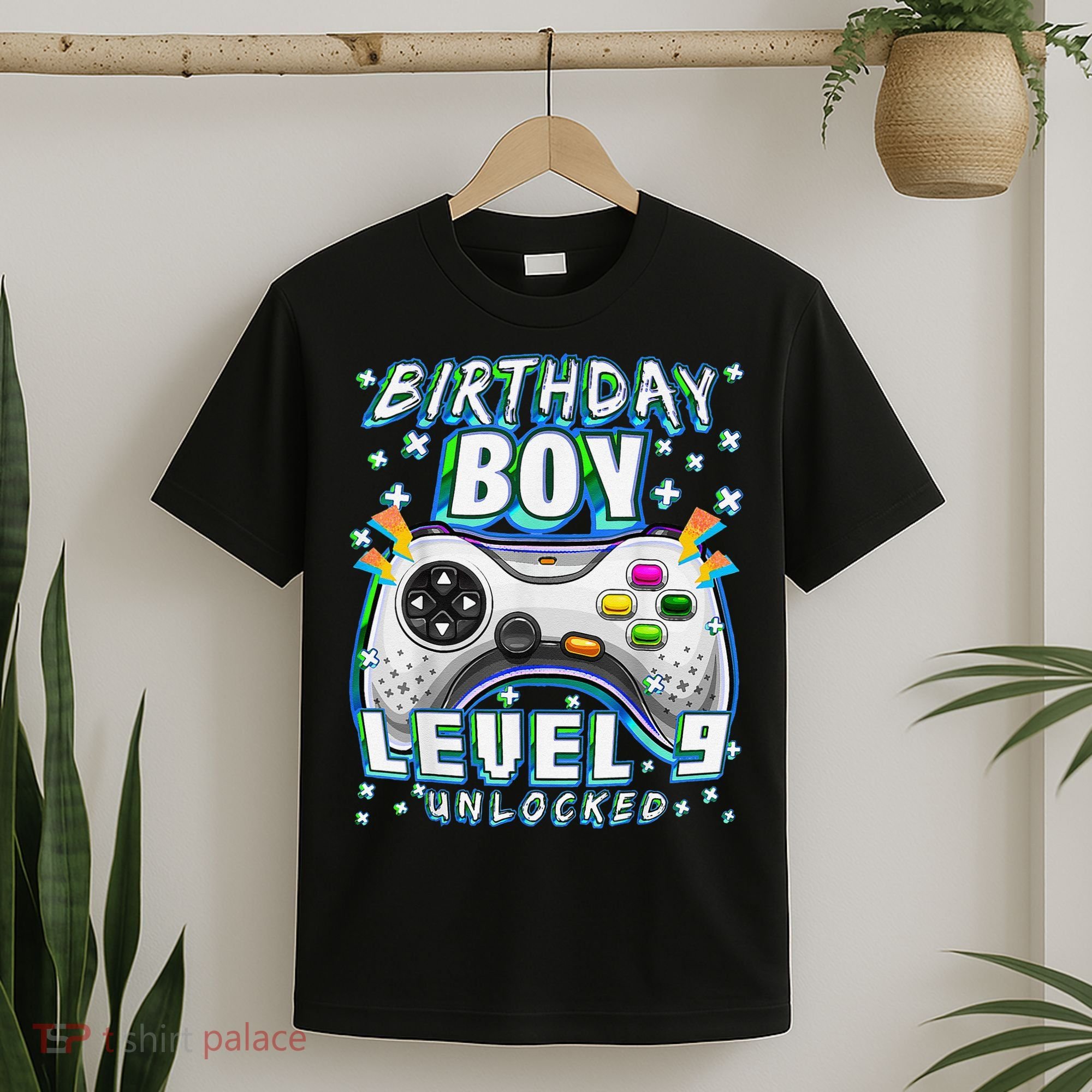 Level 9 Unlocked Video Game 9th Birthday Gamer T-Shirt