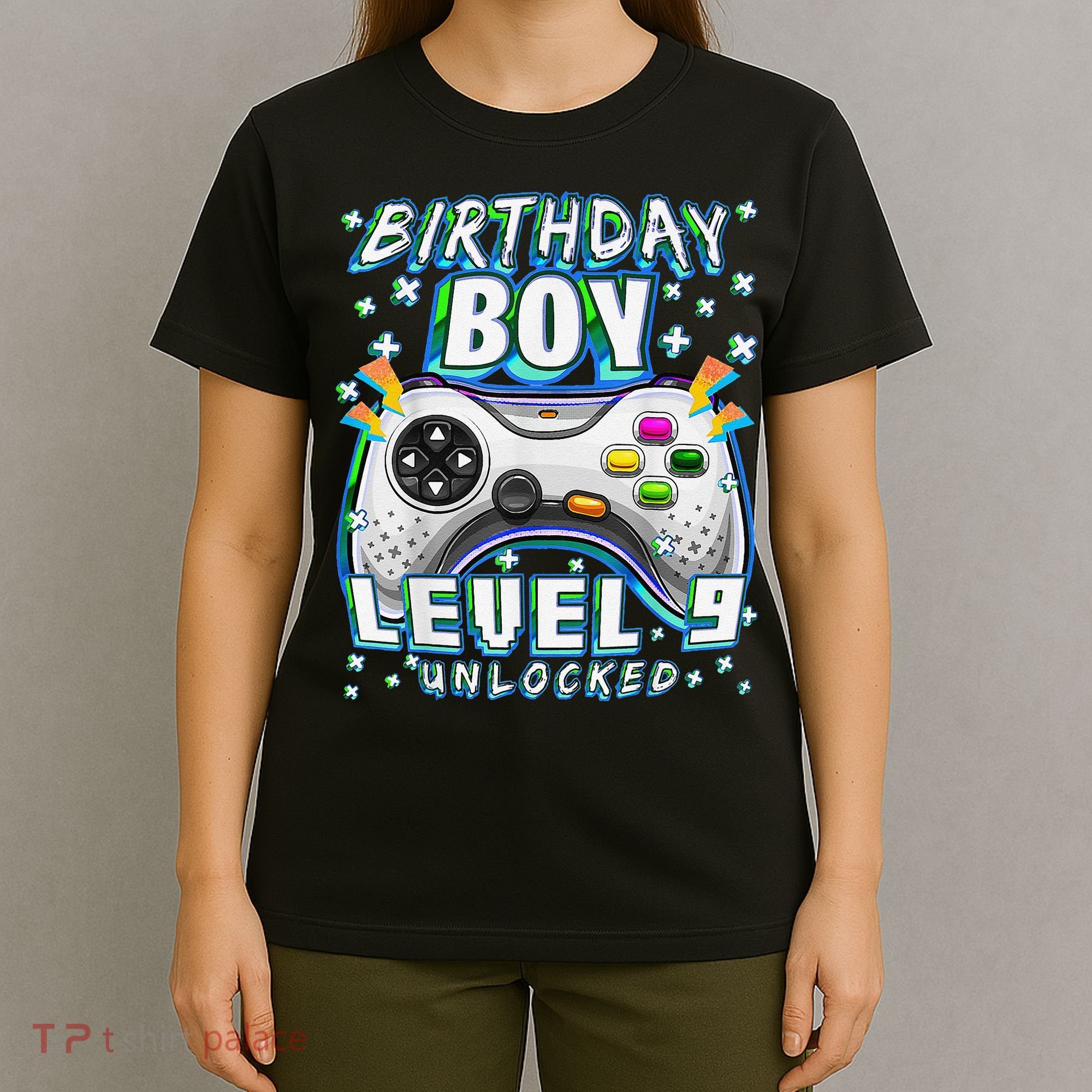 Level 9 Unlocked Video Game 9th Birthday Gamer T-Shirt