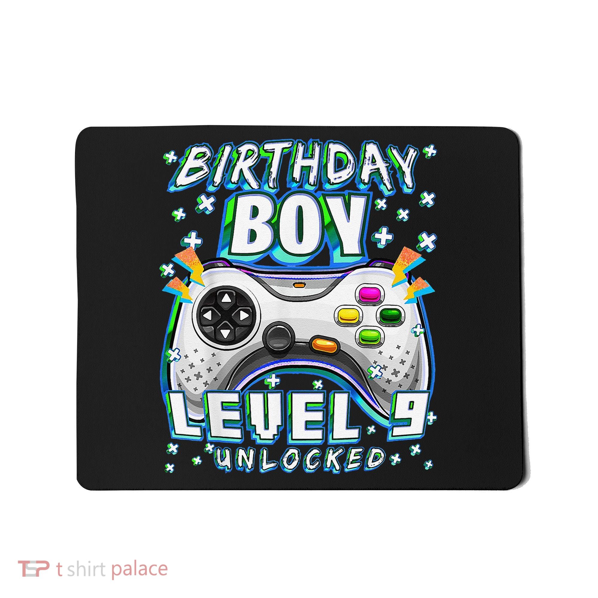 Level 9 Unlocked Video Game 9th Birthday Gamer Mousepad