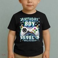 Level 9 Unlocked Video Game 9th Birthday Gamer Toddler T-Shirt thumb 2