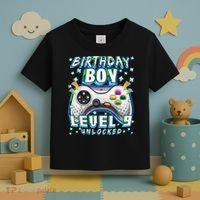 Level 9 Unlocked Video Game 9th Birthday Gamer Toddler T-Shirt thumb 3