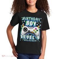 Level 9 Unlocked Video Game 9th Birthday Gamer Kids T-Shirt thumb 2