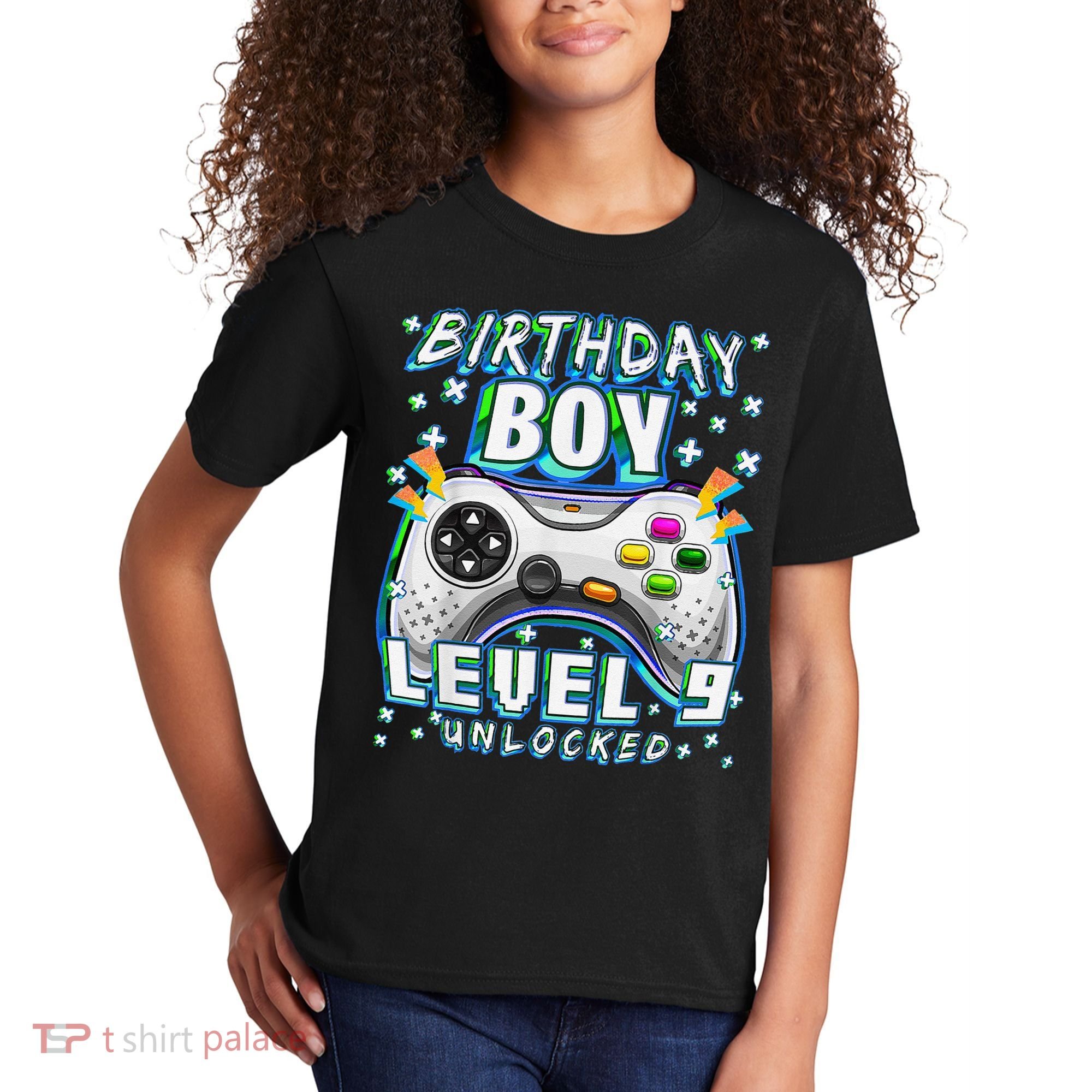Level 9 Unlocked Video Game 9th Birthday Gamer Kids T-Shirt