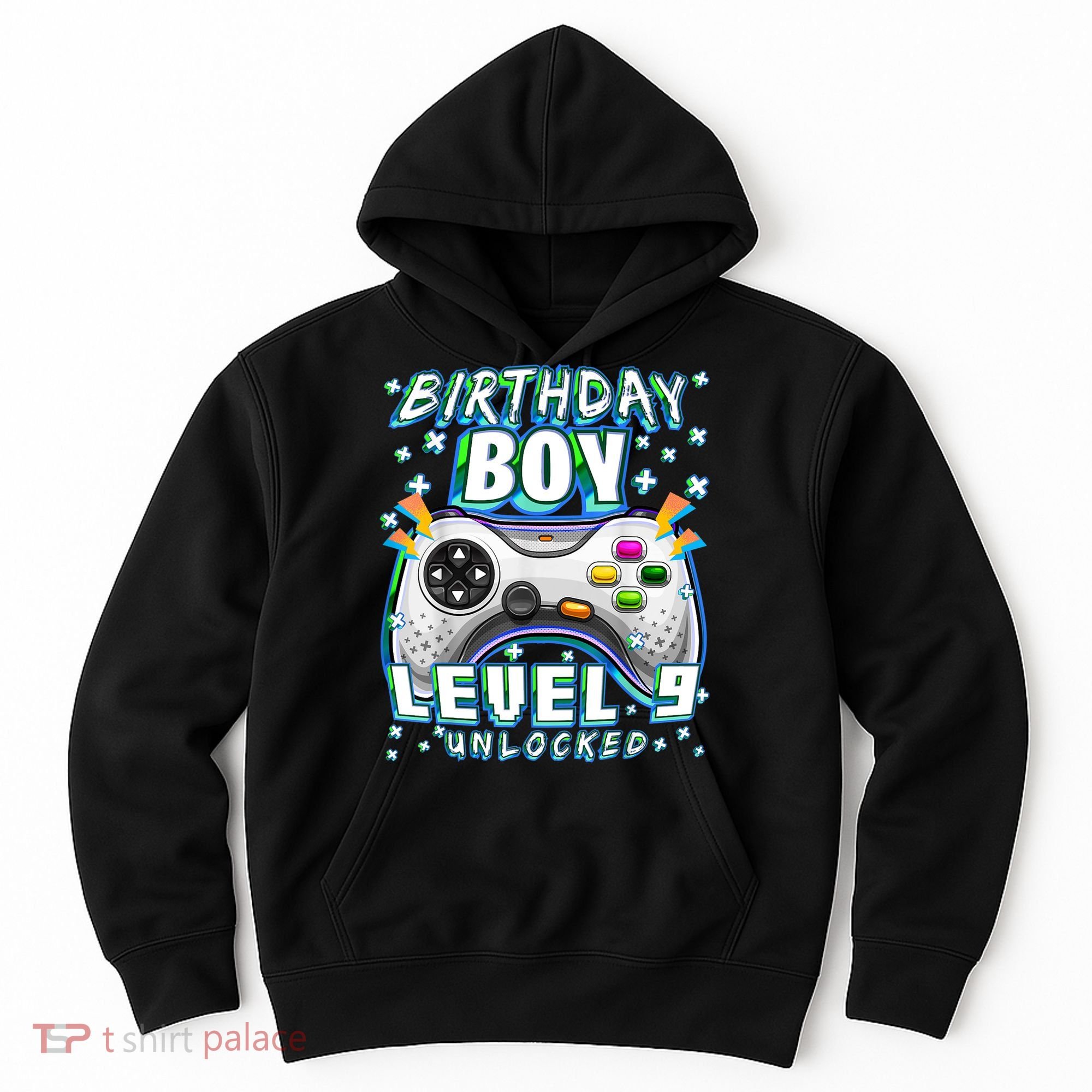 Level 9 Unlocked Video Game 9th Birthday Gamer Boys TShirt Hoodie