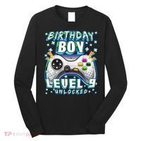 Level 9 Unlocked Video Game 9th Birthday Gamer Boys TShirt Long Sleeve Shirt thumb 0
