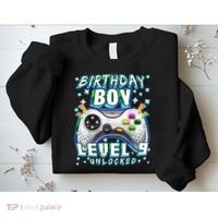 Level 9 Unlocked Video Game 9th Birthday Gamer Boys TShirt Sweatshirt thumb 2