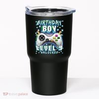 Level 9 Unlocked Video Game 9th Birthday Gamer Boys TShirt Tumbler thumb 0